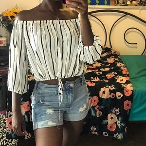 Off The Shoulder Stripe Top